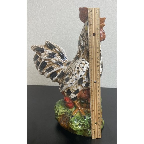 Ceramic Rooster - Colorful Chicken Rooster Figurine Farm Country Decoration - Picture 9 of 9